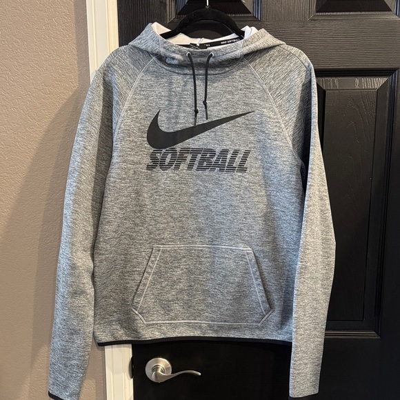 Nike Tops - Nike Athletic Performance Gray Softball Swoosh Hoodie